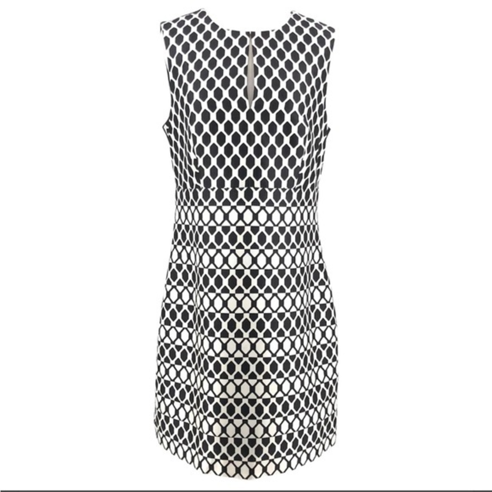 Diane Von Furstenberg‎ DVF shift dress in black and white silk blend Size 10
